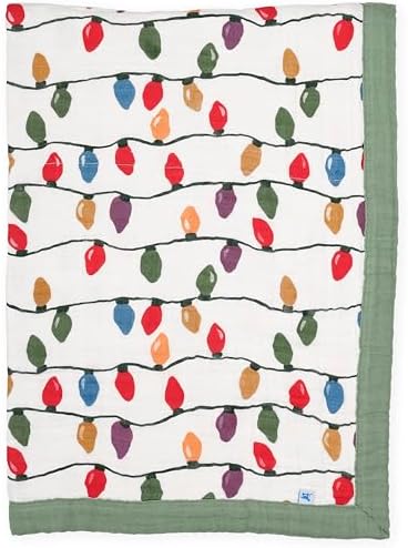 Little Unicorn Christmas Bulbs Cotton Muslin Quilt Receving Blanket | 100% by LittleUnicorn