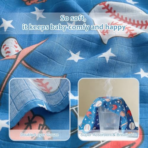 Baby Swaddle Blankets, Bamboo Muslin Receiving Blanket | 1-Pack, Lightweight & - Image 3