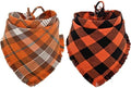 Fall Dog Bandana Autumn Thanksgiving Plaid Reversible Triangle Bibs Scarf by KZHAREEN