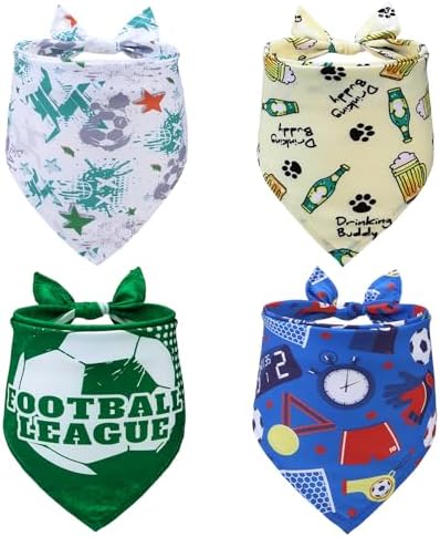 EXPAWLORER Football Cup 2026 Dog Bandanas 4 Pack Pet Scarf by EXPAWLORER