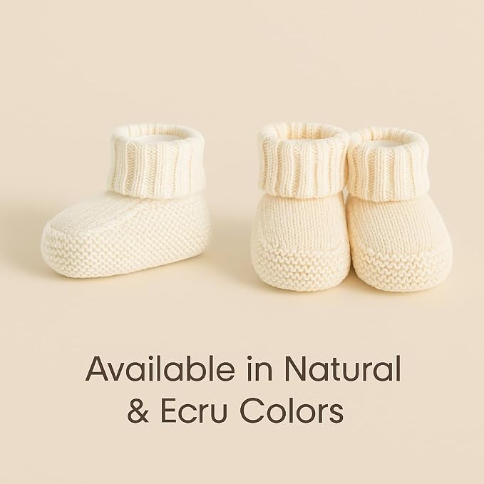 Kitikate Organic Knit Baby Booties – 100% Cotton Yarn, Soft & Comfortable - Image 3