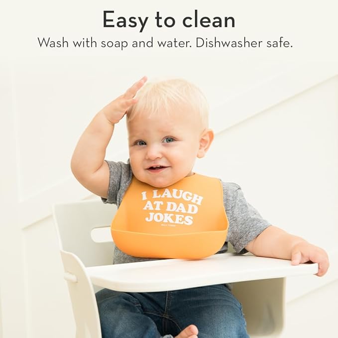 Baby Bib for Eating by Bella Tunno, Waterproof Silicone Bib with Large Food Catcher, Adjustable Fit for Babies 4-12 months & Toddlers 1-3 Years, Boys & Girls, Party Animal