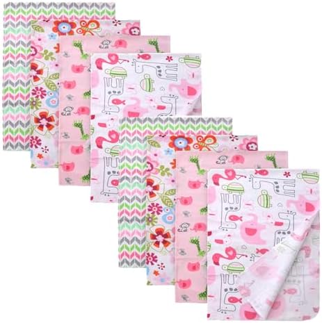 Cotton Flannel Receiving Blankets Baby 8 Pcs, Baby Swaddle Blankets, Infant by Unknown