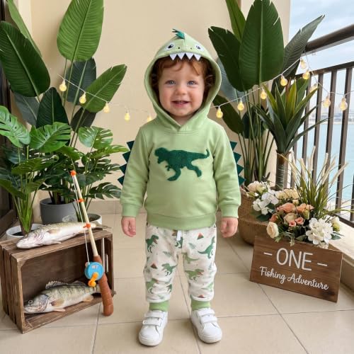 Infant Baby Boy Fall Winter Clothes Outfit Hooded Long Sweatshirt Pant Set - Image 4