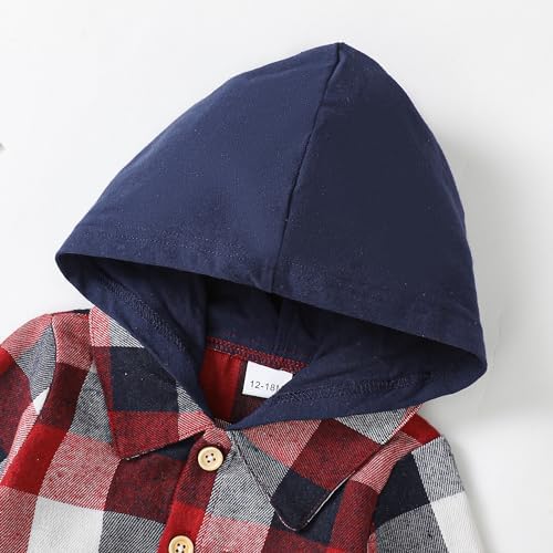 Toddler Baby Boy Long Sleeve Shirt Flannel Buffalo Plaid Shirts Button Down - Image 5