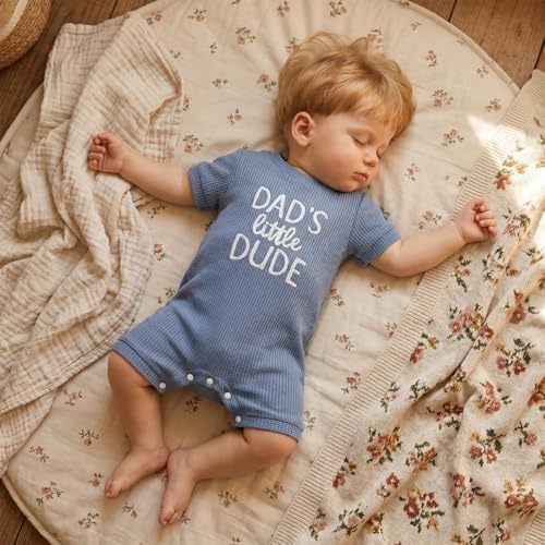 allshope Newborn Baby Boy Summer Outfit Romper Letter Embroidery Short Sleeve - Image 6