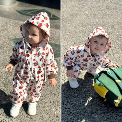 Unutiylo Unisex Baby Boys Girls Long Sleeve Infant Baby Zipper Hooded Jumpsuits - Image 2