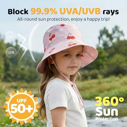 Toddler Bucket Hats UPF 50+ Baby Sun Hat Adjustable Kids Sun Protection Summer - Image 2