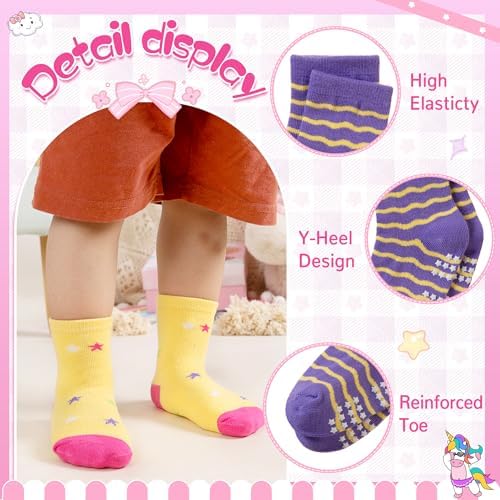Toddler Non Slip Grips Socks Kids Anti Skid Baby Boys Girls Cotton Crew Socks - Image 4