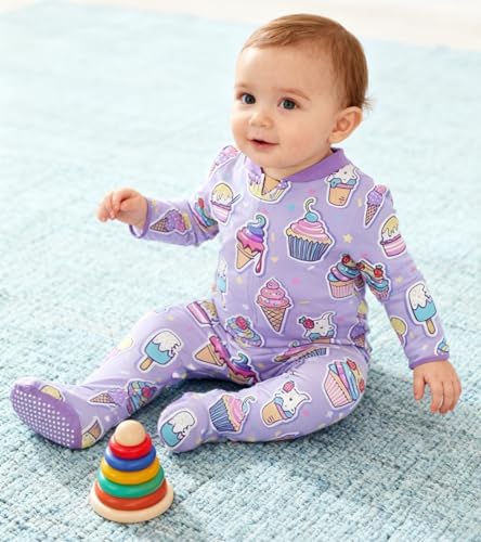 uideazone Baby Girls Footed Pajamas, Zip Sleeper - Image 5