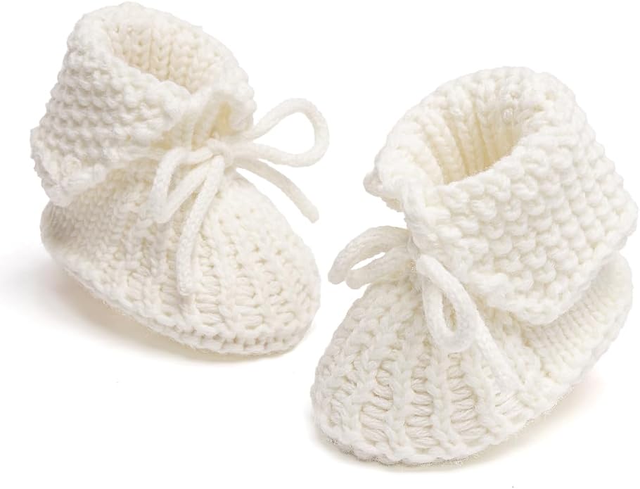 Meckior Baby Booties Newborn First Walkers Cozy Shoes Warm Hand Crochet Knit by Meckior