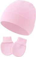 Newborn Hats Mittens Set Cute Baby Girls Boys Cotton Beanie hat Gloves by Wxllzlife