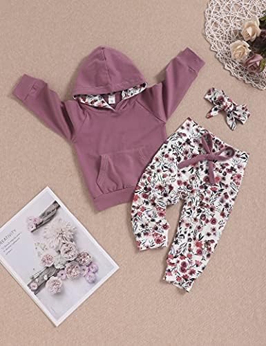oklady Baby Girl Clothes, Hoodie Tops Floral Pant - Image 2