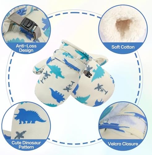 Toddler Mittens Lined Fleece Snow Gloves - Image 2