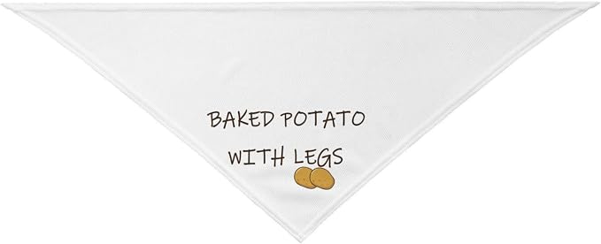Baked Potato with Legs Dog Bandana, Funny Washable Triangle Bibs Scarf - Image 9
