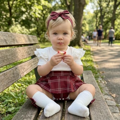 Giraropa Newborn Baby Girl Clothes Smocked Bubble Romper Dress + Socks + - Image 3