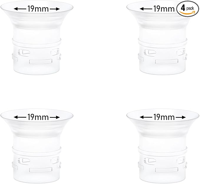 4pcs Flange Insert 19mm Compatible with eufy S1 Pro/S1/E10/E20 Wearable Breast Pump, Replace for eufy Breast Pump Sizing Insert, Fit for eufy Pump Replacement Parts