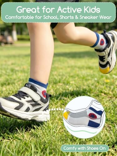 Aroveea Toddler Socks Non Slip Grip Ankle Baby 12 Pack - Image 4