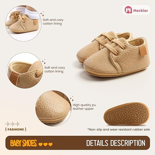 Meckior Baby Booties Newborn Infant Unisex Baby Girls Boys Velvet Rubber - Image 5