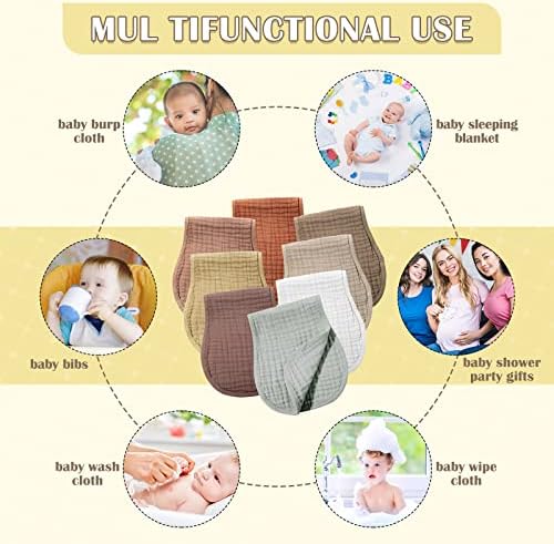 Frienda 8 Pieces Muslin Burp Cloths - Image 3