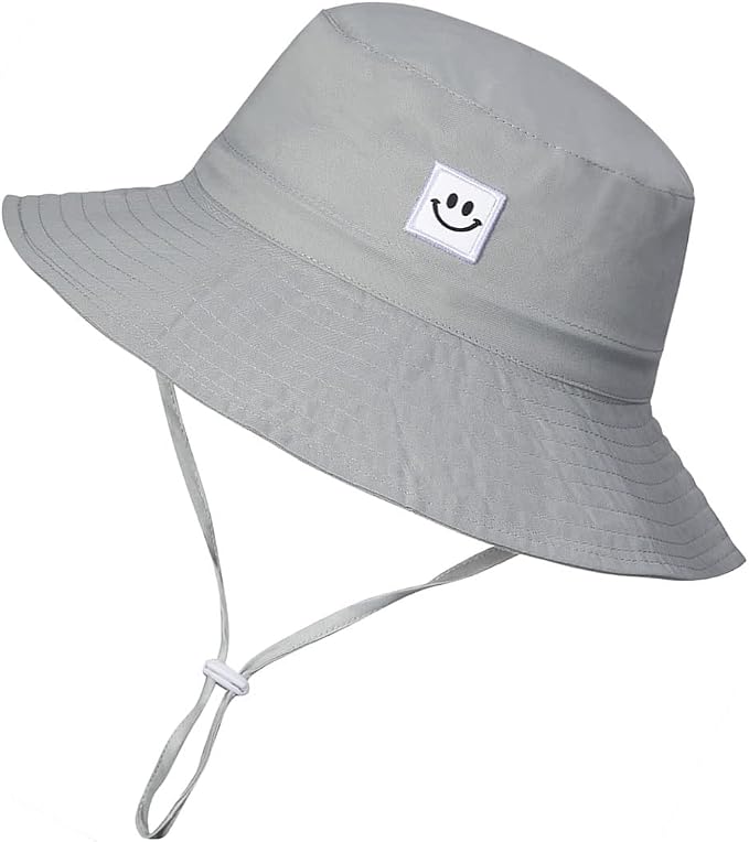 Baby Sun Hat Smile Face UPF 50+ Toddler Bucket Hat by MaxNova