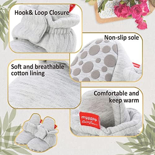 HsdsBebe Unisex Newborn Baby Cotton Booties Non-Slip Sole - Image 6