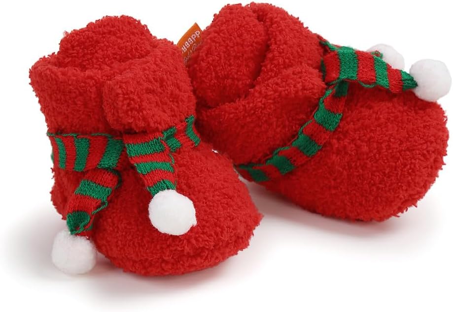 Ohwawadi Infant Baby Boys Girls Slippers Cozy Fleece Booties Soft Bottom Warm - Image 6