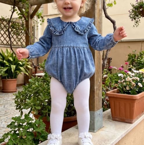 Baby Girl Denim Outfit Button Romper Jean Jumpsuit Shorts Overalls Toddler - Image 4