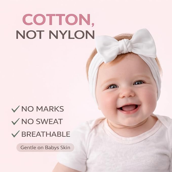 Baby Girl Headbands-Infant, Toddler Cotton Handmade Hairbands - Image 3