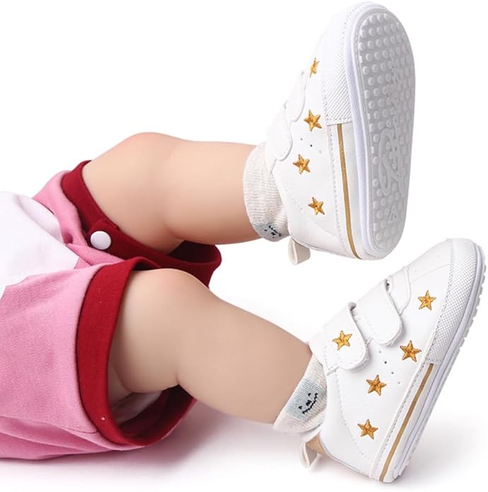 Clowora Baby Boys Girls Shoes Non-Slip Rubber Sole Sneakers Infant First Walking Toddler Crib Shoes Newborn Loafers Flats.