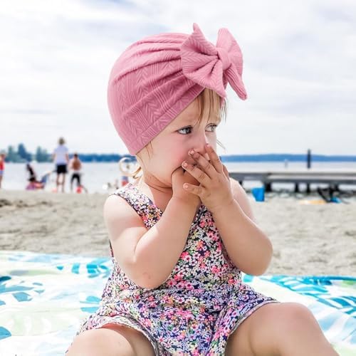 BQUBO Baby Turban Hats and Mittens Set Newborn Infant Hospital Hats Caps - Image 3