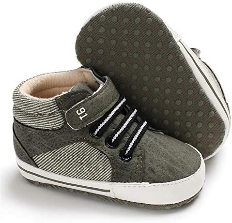 Meckior Toddler Baby Boys Girls High Tops Ankle Sneakers Soft Anti-Slip Sole PU - Image 4