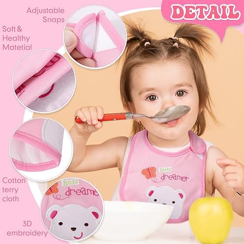 HooLing 24 Pcs Waterproof Baby Bibs, Soft Cotton Toddler Drool Bibs - Image 3