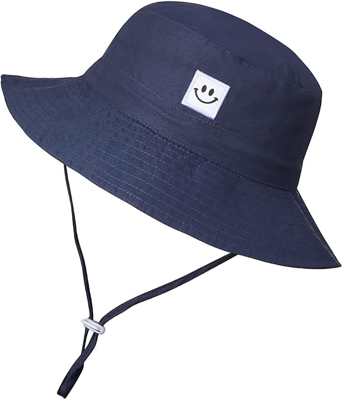 Baby Sun Hat Smile Face UPF 50+ Toddler Bucket Hat by MaxNova