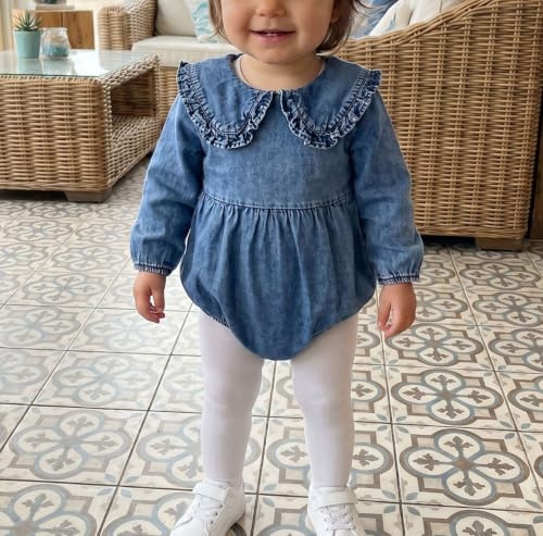 Baby Girl Denim Outfit Button Romper Jean Jumpsuit Shorts Overalls Toddler - Image 2