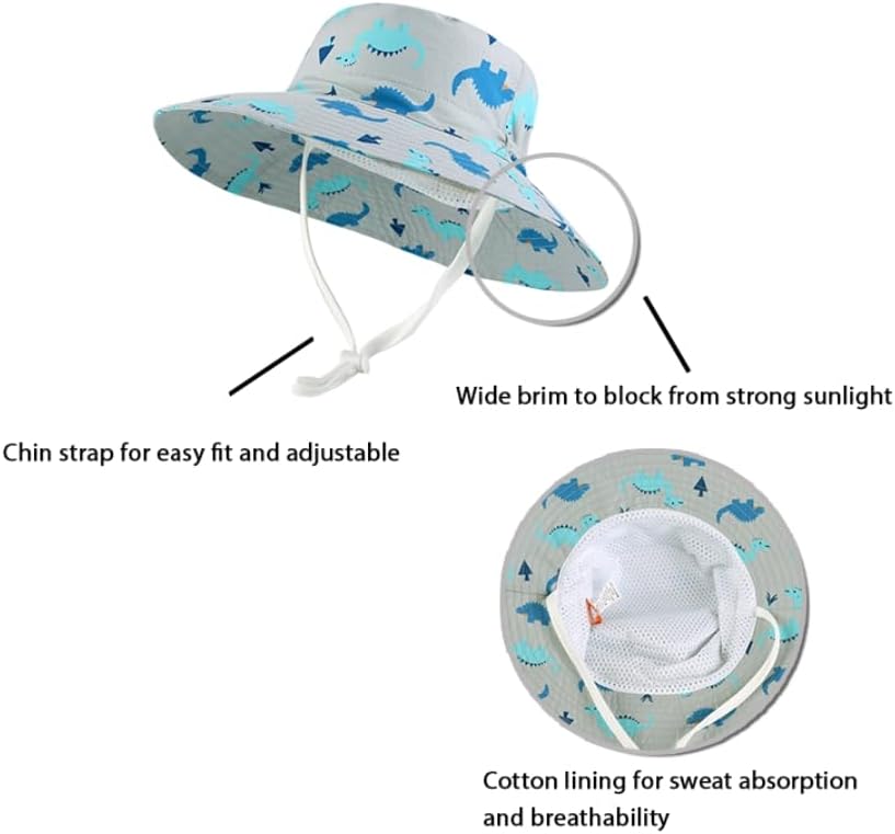 LANGZHEN Sun Protection Hat for Kids Toddler Boys Girls Wide Brim Summer - Image 2
