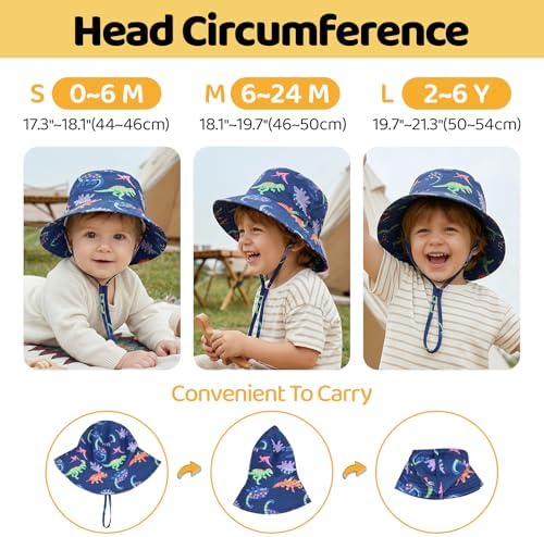 Toddler Bucket Hats UPF 50+ Baby Sun Hat Adjustable Kids Sun Protection Summer - Image 6