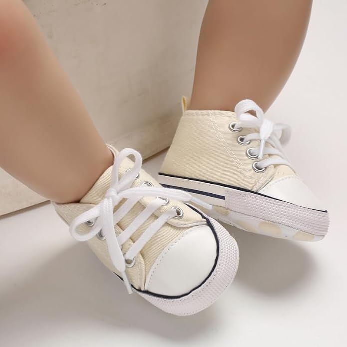 Unisex Baby Girls Boys Canvas High-top Shoes, Newborn Infant Anti-Slip Soft - Image 2