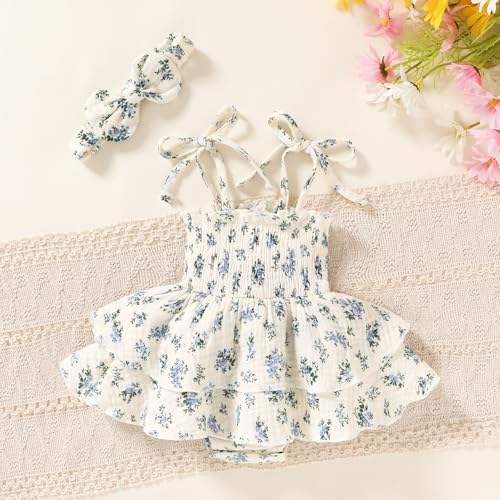 YOUNGER TREE Baby Girl Clothes Infant Summer Romper Dress Sleeveless Bodysuit - Image 3
