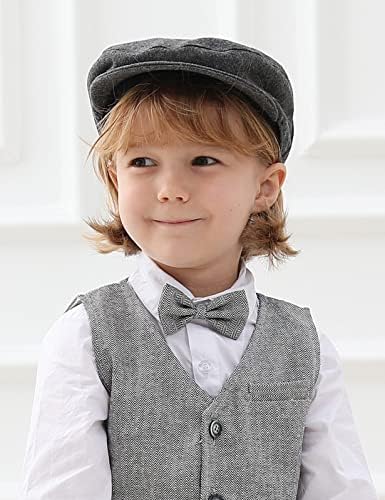 A&J DESIGN Baby Boys Newsboy Cap Toddler Kids Tweed Vintage Flat Hat - Image 3