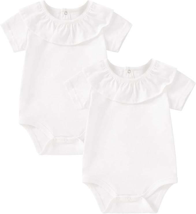 pureborn Baby Romper Bodysuits 2-Pack Unisex Soft Cotton One-Piece Outfit by pureborn