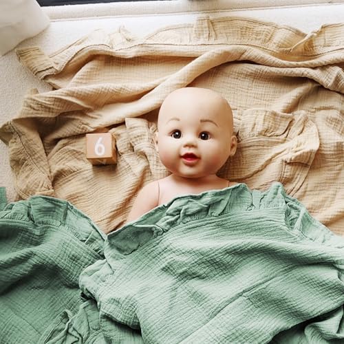 Organic Muslin Baby Blankets 43.3x43.3 Soft Unisex Swaddle Blanket - Image 4