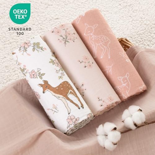 david's kids 4 Pack Baby Muslin Swaddle Blankets, 100% Cotton and Ultra Soft - Image 5