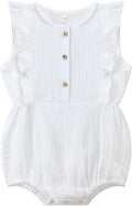 Baby Girl Bubble Romper Muslin Cotton Newborn Summer Clothes, 0-18M | Baby by WATOCHE
