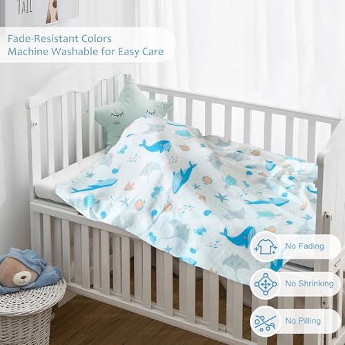 Baby Swaddle Blankets, Bamboo Muslin Receiving Blanket | 4-Pack, Lightweight & - Image 4