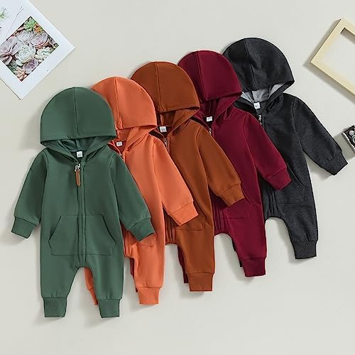 Fall Baby Clothes Newborn Boy Girl Hoodie Romper Long Sleeve Jumpsuit Winter - Image 2