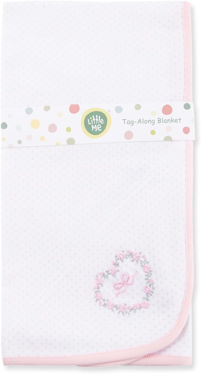 Little Me Blankets for Baby Girls' Thank Heaven for Little Girl's Swaddling by LittleMeChildrensApparel
