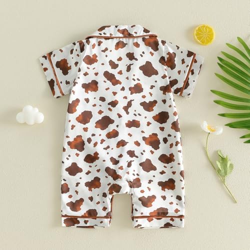 Kuriozud Baby Girl Boy Romper Pajamas Onesie Short Sleeve Button Down Pjs - Image 7