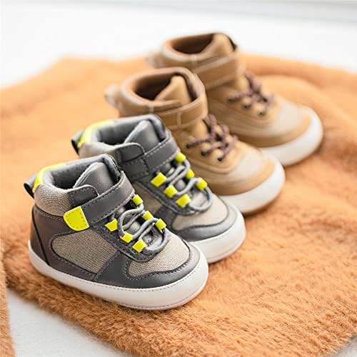 Meckior Toddler Baby Boys Girls High Tops Ankle Sneakers Soft Anti-Slip Sole PU - Image 3
