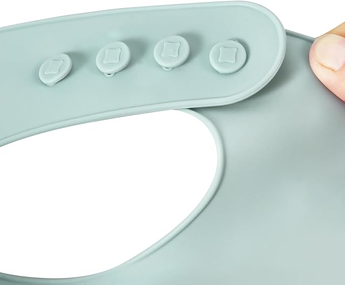 PandaEar Set of 3 Silicone Baby Bibs, Waterproof Soft Adjustable Bibs - Image 7